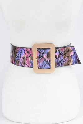 Snake Belts, Faux Leather Multicolor Belt Size: XL. - Image 1 of 4