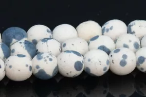 Perline di giada fiore pioggia bianco opaco 6 mm forma mela perline sfuse - Foto 1 di 4