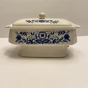 VINTAGE CERAMICA DELFT BLU ELETTRICO SALSA BARCA/SALSA SCALDA BLU NAVY E BIANCO GIAPPONE - Foto 1 di 12