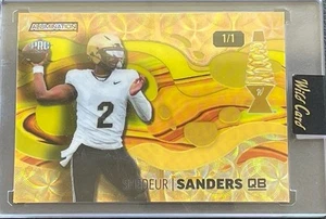 Shedeur Sanders 1/1 Wild Card Alumination Gold Kaleidoskop Groovin PRC Karte - Bild 1 von 3