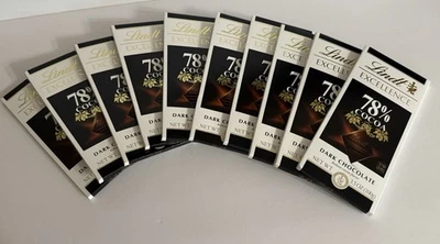 10 barras de chocolate negro Lindt Excellence 78 % cacao 3,5 oz Ea BB 31/01/26 ENVÍO GRATUITO Foto 1 de 4