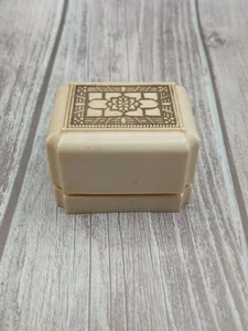 Antique Celluloid Ring Box Warner J.C. Company Cream and Black - Picture 1 of 8
