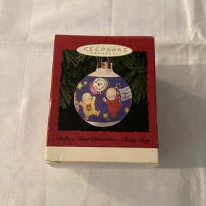 Vintage 1995 Hallmark Andenken Ornament Babys erste 1. Weihnachten Baby Junge - Bild 1 von 6