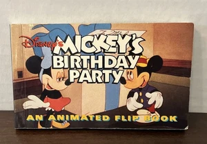 Vintage 1993 Disney’s Mickey’s Birthday Party Animated Flip Book Flips 2 Ways - Imagen 1 de 10