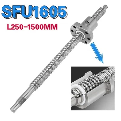 Ball Screw SFU1605 L250 - 1500MM End Machined Ballscrew With Single Ballnut CNC - Image 1 of 4