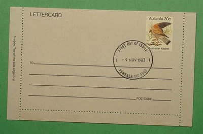 DR WHO 1983 AUSTRALIA FDC LETTER CARD STATIONERY 30c BIRD KESTREL w1880 - Image 1 of 2