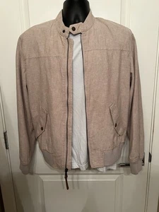 BANANA REPUBLIC Men’s Small Tan Brown Light Weight Linen Bomber Jacket - Picture 1 of 9