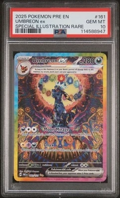 2025 Pokémon SV Prismatic Evolutions SIR Umbreon EX Rare 161/131 PSA 10 GEM MT - Image 1 of 2
