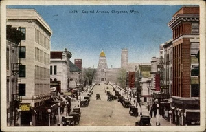Cheyenne, WY Capitol Avenue 1934 Laramie County Wyoming Postkarte - Bild 1 von 2