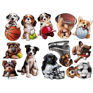 Rose Art Sport Puppies Mini Shaped Jigsaw Puzzle - Picture 1 of 1