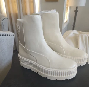 FENTY RIHANNA FOR PUMA VANILLA CHELSEA SNEAKER BOOTS, SIZE 8.5M - Picture 1 of 6