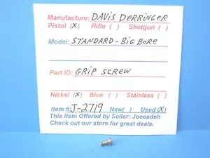 DAVIS DERRINGER - STANDARD AND BIG BORE CAL. ( GRIP SCREW-NICKEL) (J-2719) - Picture 1 of 4