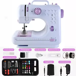 Mini máquina de coser para principiantes, 12 puntadas integradas, 2 velocidades - Picture 1 of 12