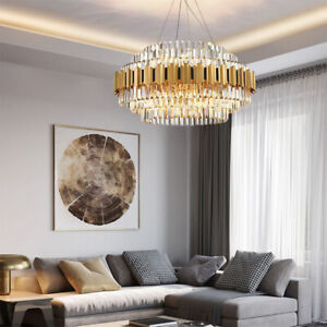 Ceiling Light LED Lights Gold K9 Crystal Chandelier Pendant Dining Bedroom
