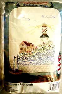 Herrschners LIGHTHOUSE LAP QUILT Stamped Cross Stitch Kit 07-0419 - Picture 1 of 3