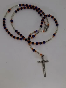 Home Made Rosaries  orange n blue - Picture 1 of 2