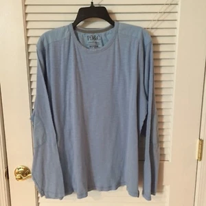 DP & C Long Sleeve 100% Cotton Knit Light Blue Top Size Xlarge - Picture 1 of 3