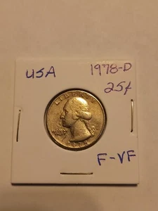 WASHINGTON QUARTER 1978-D F-VF BELLA MONETA! - Foto 1 di 1