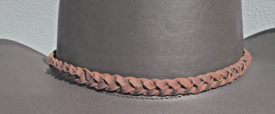 Banda de sombrero de cuero canguro para todos los sombreros hecha en Australia ajustable aspecto elegante Foto 1 de 4