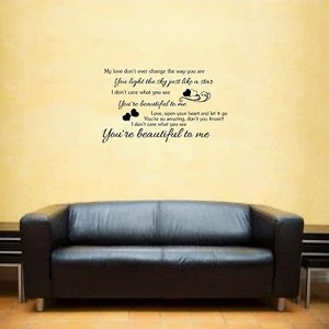 Olly Murs Beautiful to me Song lyrics Wall Art Sticker inspirational quote music - Picture 1 of 20