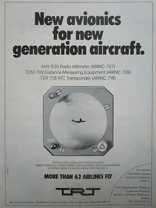 8/1980 PUB TRT RADIOALTIMETER DME TRANSPONDER + 62 AIRLINES ORIGINAL AD - Imagen 1 de 1