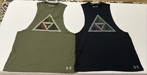 Under Armour The Rock Men’s Muscle Tank-top Warrior Mana Sz L Multicolor Lot X2 - Picture 1 of 19