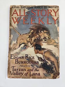 All-Story Weekly Pulp Magazine March 1920 "Tarzan and the Valley of Luna" E.R.B. - Picture 1 of 10