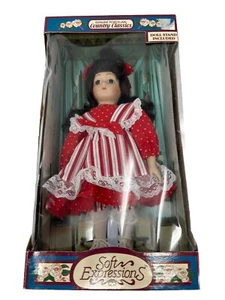 Soft Expressions 18" Hand Painted Fine Bisque Genuine Porcelain Doll + Stand - Picture 1 of 5