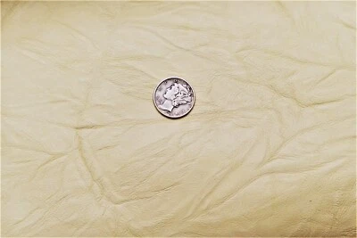 Beautiful Cream Beige Crunch 5 Sides 125 sf. Cow Leather Hides y1db - Image 1 of 4