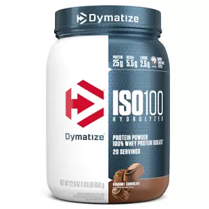 DYMATIZE ISO100 – 100% Hydrolyzed Whey Isolate, 1.4lb (640g), Grourmet Chocolate - Picture 1 of 2