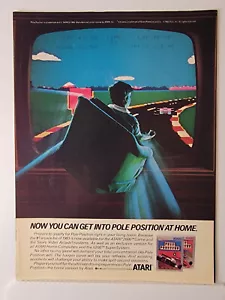 Vintage 1983 Pole Position Atari 2600 5200 video game print ad - Picture 1 of 1