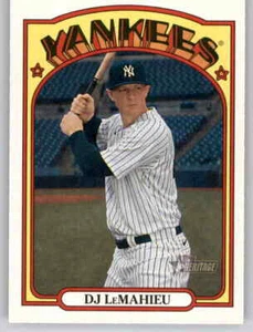 Tarjeta base Heritage DJ Lemahieu MLB 2021 PWE D.J. Yankees #336 - Imagen 1 de 2