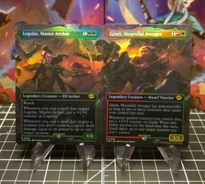 FOIL LEGOLAS Master e GIMLI Luttuoso LOTR SCENA PANORAMA LUCE GIOCATA - Foto 1 di 4
