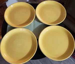 4 POTTERY BARN "COLORFUL SERVE" COLLECTION YELLOW COUPE PLATES /PLATTER 12"  - Picture 1 of 13