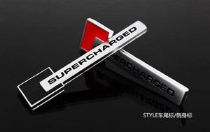 Black Metal Turbo Charger SUPERCHARGED Engine Emblem Badge Sticker For Jaguar - Bild 1 von 5