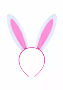 Pink Bunny Ears Headband - Fancy Dress Costume Hen Party Rabbit Easter Hat - Picture 1 of 1