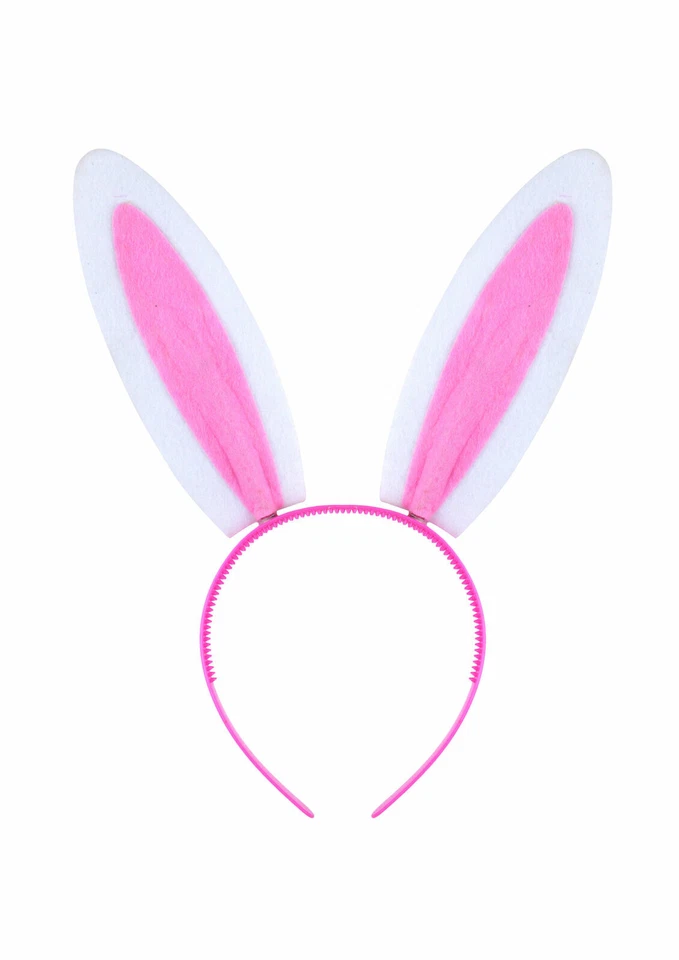 Pink Bunny Ears Headband - Fancy Dress Costume Hen Party Rabbit Easter Hat - Image 1 of 1