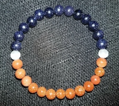 Yin Yang Chakra 8mm Cuentas Elástico Pulsera Goldstone, Selenita, Yoga, Reiki! Foto 1 de 4