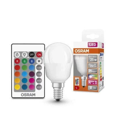 OSRAM E14 LED Leuchtmittel mit Fernbedienung und Farbwechsel dimmbar 4,5W wie 25 - Bild 1 von 4