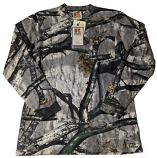 RUSSELL OUTDOORS Men Medium Mossy Oak Treestand Camo Explorer L/S T-Shirt NEW