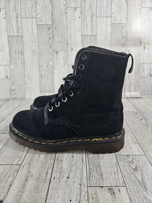 Dr Marten's Negro Terciopelo Acanalado Pascal 4122 Botines Encaje Talla 3 36 Foto 1 de 4