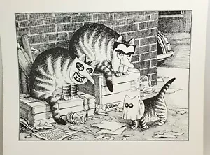 Kliban Cat Vintage Print HALLOWEEN CATS OCT 1977 Cat Calendar Book 1981 cartoon - Picture 1 of 6