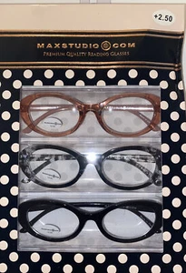 2.50 Max Studio Lesebrille ANIMAL PRINT grau oval Damen 3 Leser + 2.50 - Bild 1 von 7