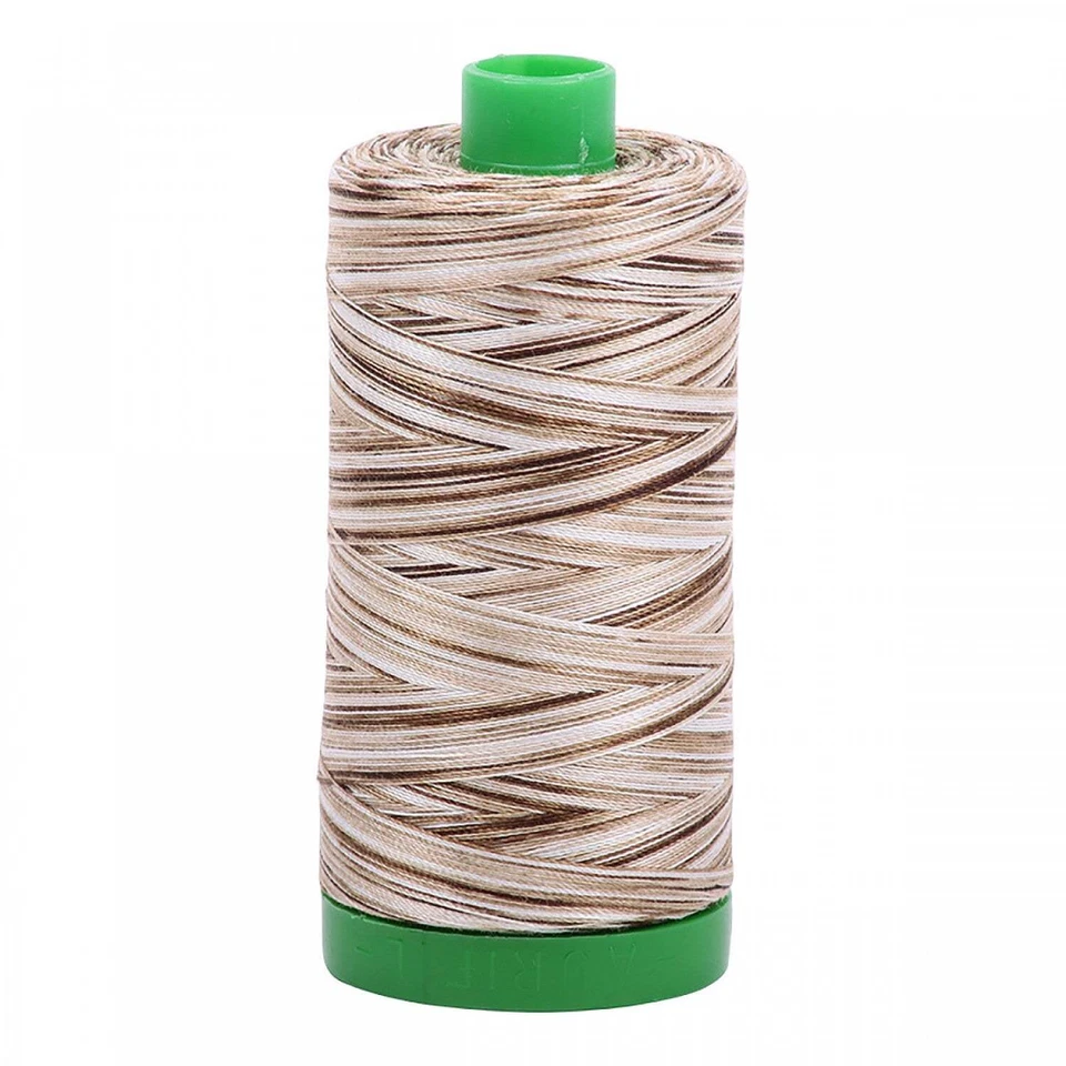 A1140-4667 Mako Cotton Embroidery Thread 40wt 1094yds Variegated Brown & White - Image 1 of 1