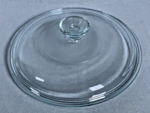 Pyrex Glas klar rund gerippt Ersatzdeckel G-1-C 8-3/4" - Bild 1 von 5