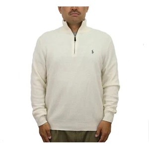 *MINOR DEFECT* Polo Ralph Lauren Wool Blend 1/2 Zip Pullover Sweater - Cream - - Picture 1 of 4