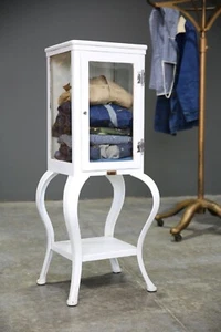 Antique Medical Cabinet Industrial Dental Beveled Glass Display Case Vintage - Picture 1 of 23