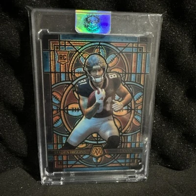 2025 Panini Mosaic Football Stained Glass Jayden Higgins RC Rookie Texans - Image 1 of 2