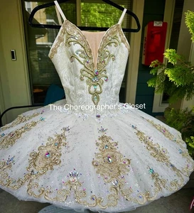 Profesional Beige Champagne Raymonda Aurora Azúcar Ciruela Hada Tutú Disfraz XS Anuncio - Imagen 1 de 10