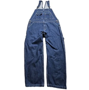 Wolverine Bib Overalls Men XXL 44x34 Blue Denim Pockets Triple Stitch Work Chore - Picture 1 of 15